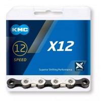 Cadena KMC X12, Black/Silver